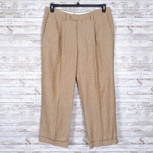 Inserch Mens Linen Dress Pants Sz 38 Tan 185